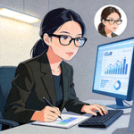 俱乐部数据分析师用户评价头像 - 专注认真的职业女性肖像